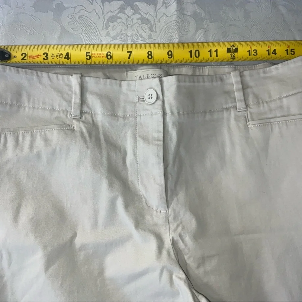 Talbots Petites Women's Cotton Stretch Jeans Cropped Size 12P Light Khaki/Beige - Picture 4 of 7